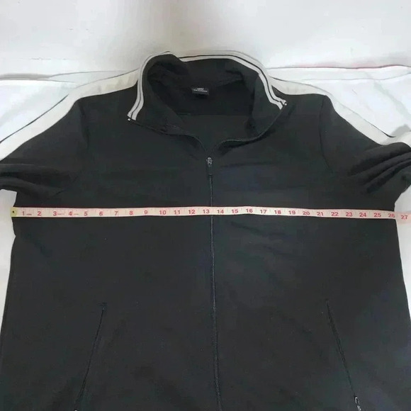 Men's Starter Track  Sweater  Black White Athletic Size 2XG Full Zip - Picture 8 of 11